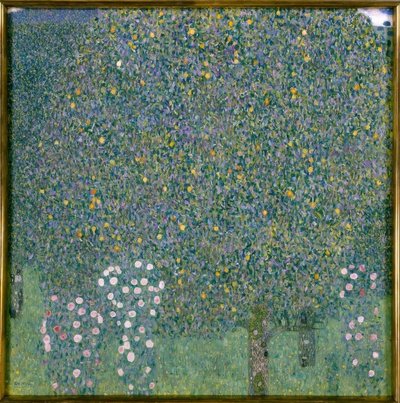 Rosensträuche unter Bäumen von Gustav Klimt